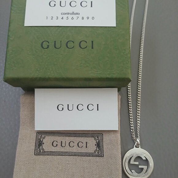 Gucci necklace unisex men women sterling silver marmont interlocking gg - Picture 3 of 11
